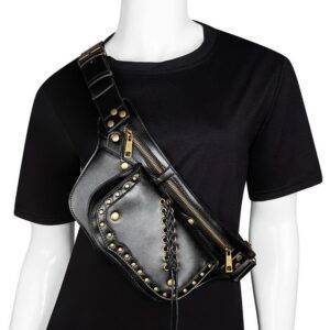 Gothic Punk Women’s Retro Rivet Chest / Waist Bag – Steampunk Shoulder Messenger Bag Gothtopia https://gothtopia.com