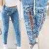 Spring Autumn Solid Women’s Bandage Back Design Skinny Denim Vintage Bottom Sexy Jeans Gothtopia https://gothtopia.com