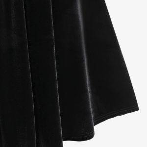 Plus Size Lace-up Grommets Velvet Cami Dress And Hooded Cropped Top Winter Black Dresses – Two Pieces Gothtopia https://gothtopia.com