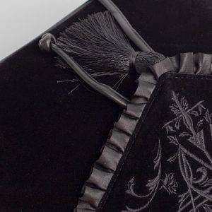 Elegant Black New Gothic Velvet Embroidery Dark Metal Cosplay Mini Backpack Gothtopia https://gothtopia.com