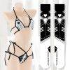 Gothic Anime Game Cyber Machinery Cosplay Bandage Bikini Heart Mecha Print Underwear Swimsuit Set Gothtopia https://gothtopia.com
