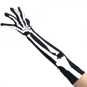 Halloween Lady Gothic Scare Props Skeleton Print Nylon Gloves Gothtopia https://gothtopia.com