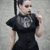 Halloween Gothic Prom Lolita Vintage Black Draped Bodycon Party Dress Gothtopia https://gothtopia.com