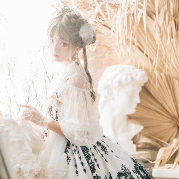 Japanese Lolita Dragon Witch Gothic Dark Punk Vintage Victorian Sleeveless Princess Party Dress Gothtopia https://gothtopia.com