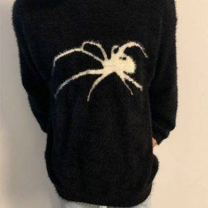 Y2k Unisex Graphic Spider Pullover Aesthetic Grunge Knitted Gothic Cashmere Sweater Streetwear Gothtopia https://gothtopia.com