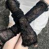 Fashion Lace Long Hollow Out Fingerless Sun Protection Mesh Spiderweb Thin Gothic Gloves Gothtopia https://gothtopia.com