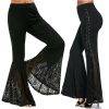 Gothic Punk Lace Flare Pants Lace Up Slim Fashion Bandage Side Bellbottoms For Women Black Loose Summer Thin Trousers Long Pants Gothtopia https://gothtopia.com