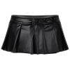 Women Girls PU Leather Pleated Miniskirt Schoolgirl Outfits Sexy Lingerie Party Role Play Costume Solid Color Skirt Clubwear Gothtopia https://gothtopia.com