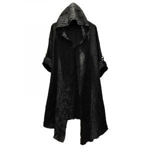 Men’s Gothic Translucent Linen Thin Trench Long Coat Cardigan Hoodie Gothtopia https://gothtopia.com