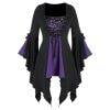 Medieval Vintage Gothic Punk Sequin Lace Up Butterfly Sleeve Tops S-5XL Gothtopia https://gothtopia.com
