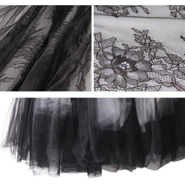 Maxi Long Luxury Soft Tulle Skirt Lace stitching Gothic White Black Pleated Tutu Skirts Womens Vintage Petticoat lange rok jupes Gothtopia https://gothtopia.com