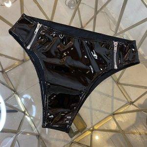 Exotic Zipper Open Crotch Shorts For Women Sexy PVC Shiny Faux Leather Low Rise Shorts Clubwear Stage Outfits Night Club Shorts Gothtopia https://gothtopia.com