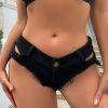Women's Denim Shorts Mid Rise Cut Off Ripped Jeans Summer Streetwear Women Sexy Curvy Stretchy Night Club Party Outfits Shorts Gothtopia https://gothtopia.com
