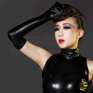 Hot Sexy Long Synthetic Latex Gloves Women Glove Punk Gloves Sexy Hip-pop Jazz Outfit Mittens Culb Wear Eroticas Lingerie Gothtopia https://gothtopia.com