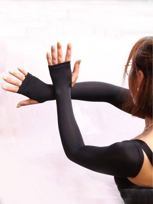 Mirco Sheer Ice Silk Fingerless Gloves Arm Sleeves Woman Beach Outfits Arm Cover Anti-Sunburn Sleeve Summer Clothing Beachwear Gothtopia https://gothtopia.com