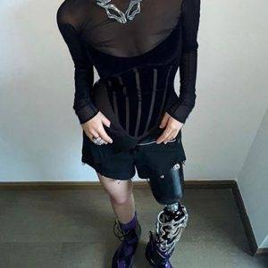 Gothic Y2k Mesh Bodycon Grunge Aesthetic Alt Women Bodysuit Gothtopia https://gothtopia.com