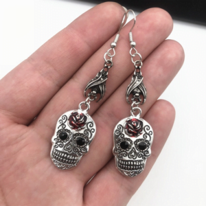 Gothic Women’s Calavera Dia de los Muertos Earrings Gothtopia https://gothtopia.com