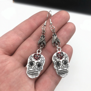 Gothic Women’s Calavera Dia de los Muertos Earrings Gothtopia https://gothtopia.com