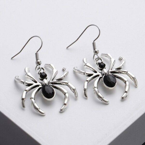 Dark Art Goth Aesthetic Style Black Spider Design Punk Dangle Earrings For Alternative Girl Gothtopia https://gothtopia.com