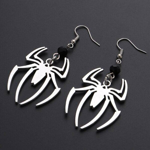 Dark Art Goth Aesthetic Style Black Spider Design Punk Dangle Earrings For Alternative Girl Gothtopia https://gothtopia.com