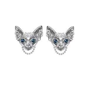 Gothic Punk Vintage Sphinx Cat Stud Earrings for Women Men Gothtopia https://gothtopia.com