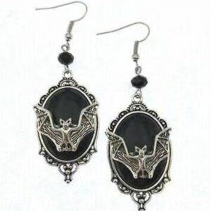 Gothic Vampire Black Opel Bat Earrings For Women Gothtopia https://gothtopia.com