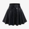 Lace-up Faux Leather Sexy Black A Line Harajuku Streetwear Skirts 5XL Gothtopia https://gothtopia.com