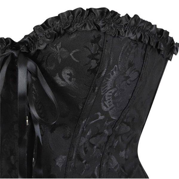 Sexy Black Gothic Victorian Lace Skirt Set Tutu Lace Overbust Corset Dress XS-6XL Gothtopia https://gothtopia.com