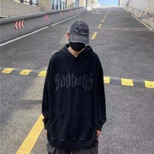 Men’s Gothic Streetwear Sweatshirts Y2k Cross Graphic Oversized Hip Hop Hoodie Gothtopia https://gothtopia.com