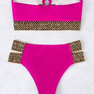 Sexy Strapless Bikini Bandeau Flash Belt Bikini Set Swimwear Gothtopia https://gothtopia.com