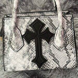 Gothic Cross Y2k Vintage Snake Pattern Pu Leather Chain Shoulder Bag Gothtopia https://gothtopia.com