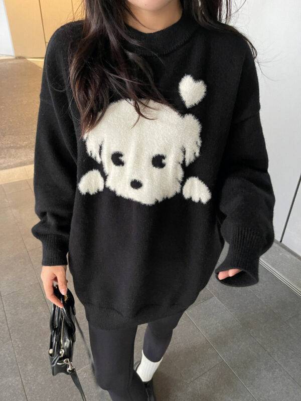 Harajuku Black Harajuku Y2k Thick Casual Fashion Knitted Oversized Pullovers Sweater Coat Gothtopia https://gothtopia.com