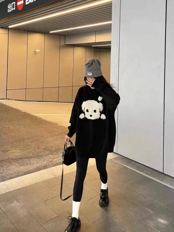 Harajuku Black Harajuku Y2k Thick Casual Fashion Knitted Oversized Pullovers Sweater Coat Gothtopia https://gothtopia.com