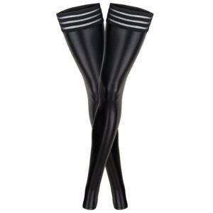 Sexy Women PU Leather Over Knee Socks Long Boot Thigh-High Stockings Gothtopia https://gothtopia.com